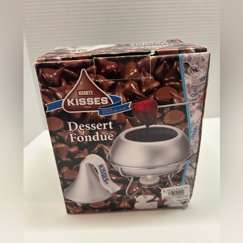 Hershey's Kisses Fondue Set Red Candy Chocolate‎ Dessert Ceramic Warmer Pot